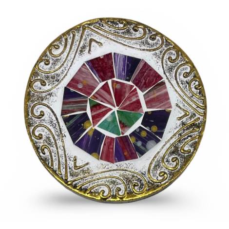 7334898 - Etnico posavaso redondo relieve cristal 6 colores