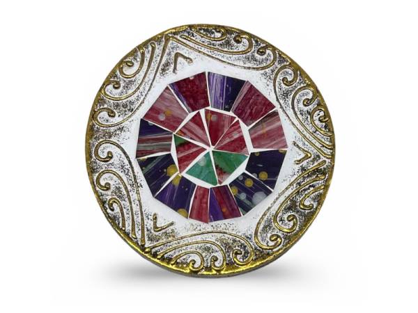7334898 - Etnico posavaso redondo relieve cristal 6 colores
