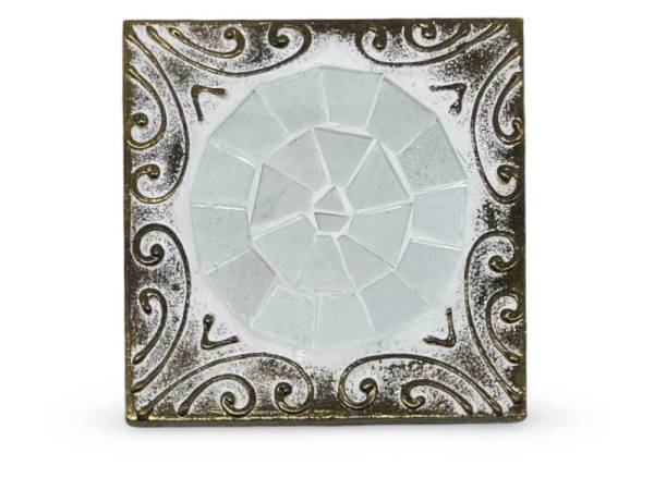 7334899 - Etnico posavaso cuadrado relieve cristal 1 blanco