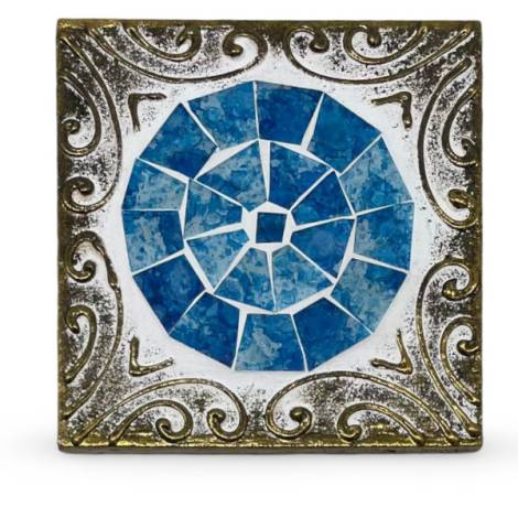 7334903 - Etnico posavaso cuadrado relieve cristal 5 azul
