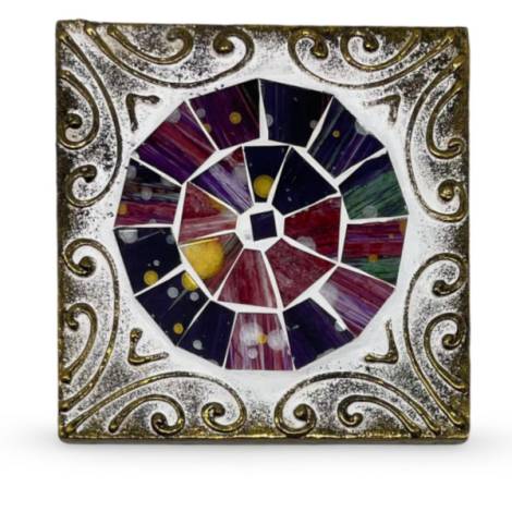 7334904 - Etnico posavaso cuadrado relieve cristal 6 colores