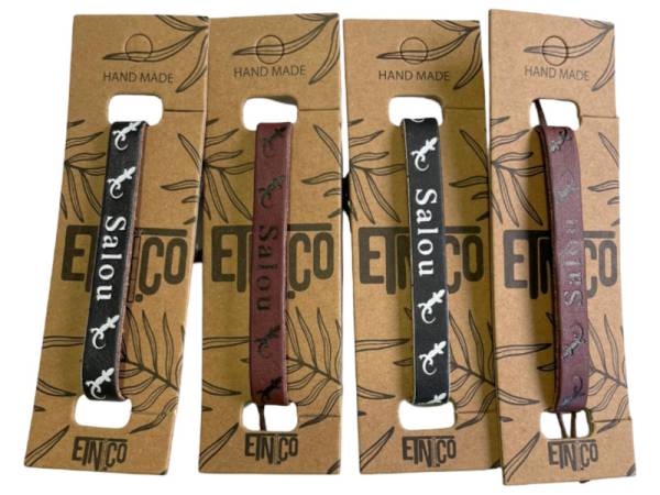 7335071 - Etnico Pulsera Piel lagarto marrón/negro Salou