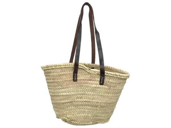 767025 - Sa.co cesta 50cm ref 7(7v) blco 3 bord asa cuero 80cm