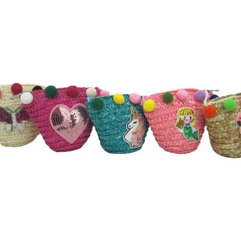 8975207 - Sa.co bolsito niña grande pompones sequins surtido color