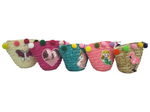 8975207 - Sa.co bolsito niña grande pompones sequins surtido color
