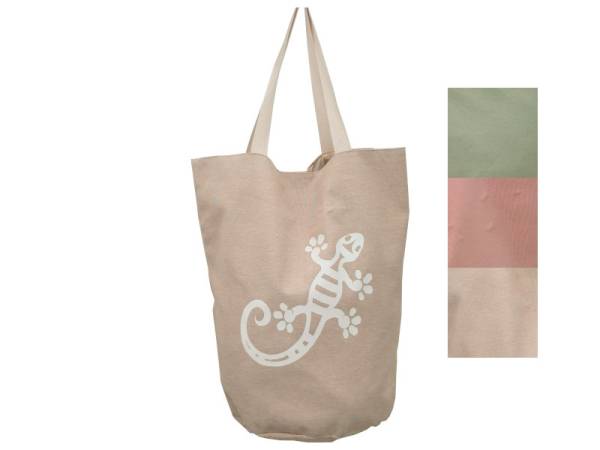 8975224 - Sa.co big beach bag 3 colors assorted gecko 35x45