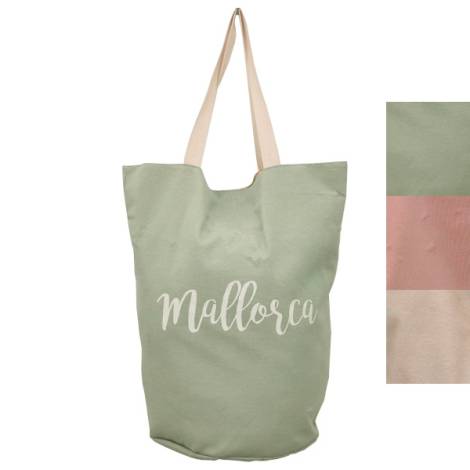 8975225 - Sa.co big beach bag 3 colors assorted mallorca white letters 35x45