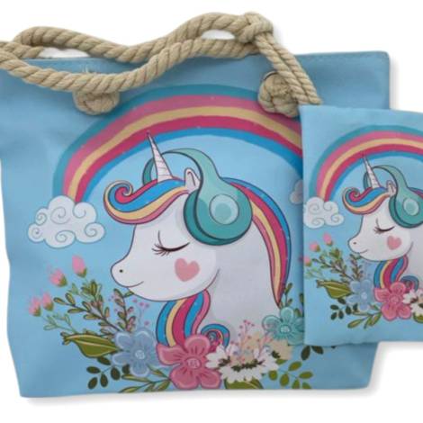 8976971 - Sa.co kid bag 30.5*23 N17 unicornio azul