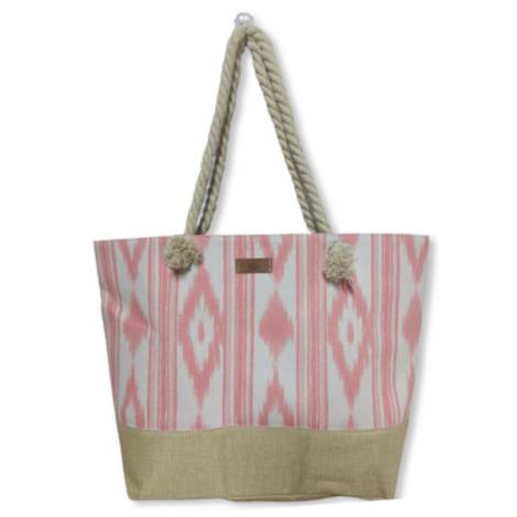 8977168 - Llengos bolsa playa rafia rosa 54x36