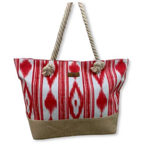 8977169 - Llengos bolsa playa rafia rojo 54x36