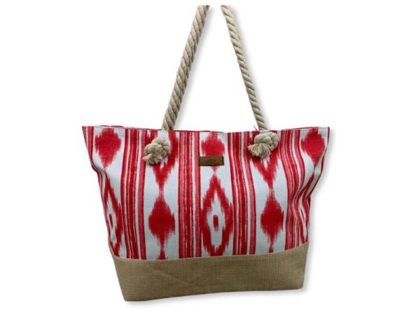 8977169 - Llengos bolsa playa rafia rojo 54x36