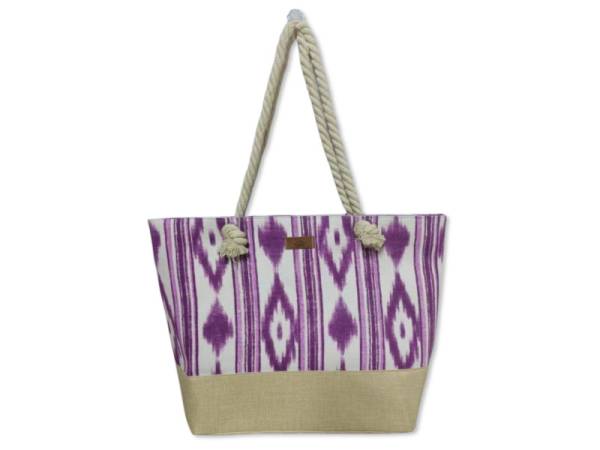 8977172 - Llengos bolsa playa rafia lila 54x36