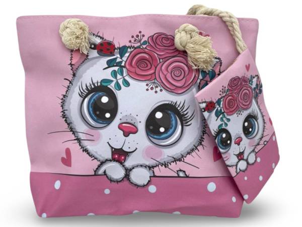 8977382 - Sa.co kid bag gatita flor n33 30.5*23