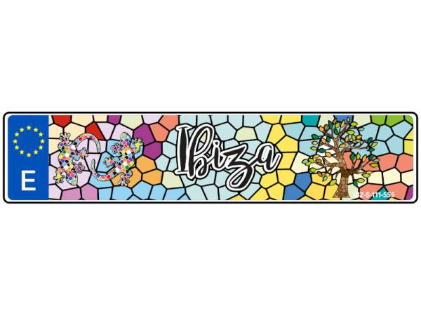 8977525 - Matricula lagartos árbol Ibiza 52x11.5cm