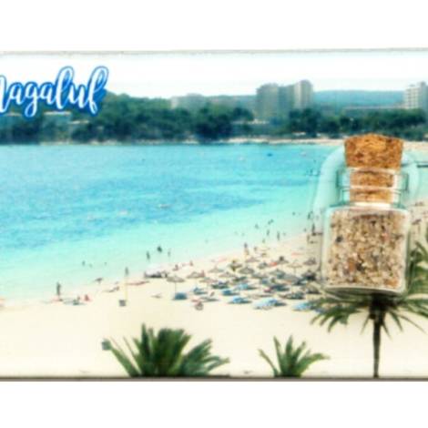 8977962 - Iman madera botella Magaluf 8x5cm