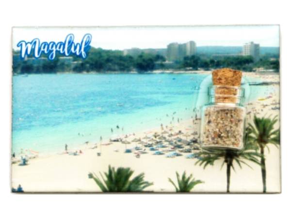 8977962 - Iman madera botella Magaluf 8x5cm