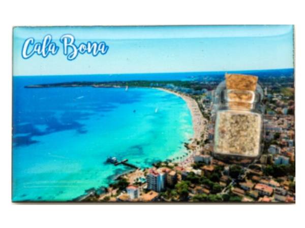 8977966 - Iman madera botella Cala Bona 8x5cm