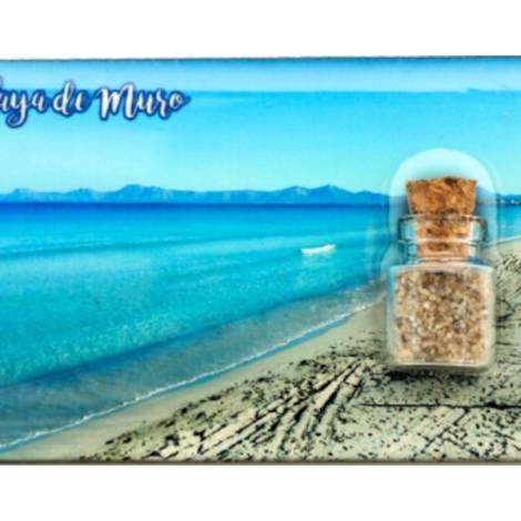 8977968 - Iman madera botella Playa Muro 8x5cm
