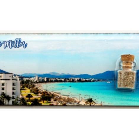 8977977 - Iman madera botella Cala Millor 12x5cm