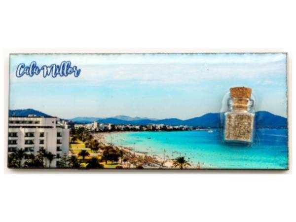 8977977 - Iman madera botella Cala Millor 12x5cm