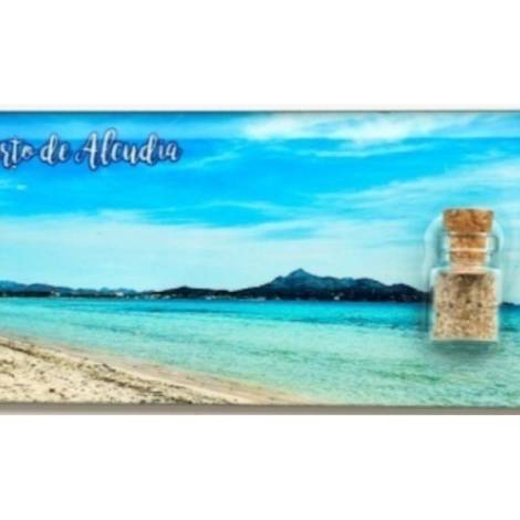 8977980 - Iman madera botella Pto Alcudia 12x5cm