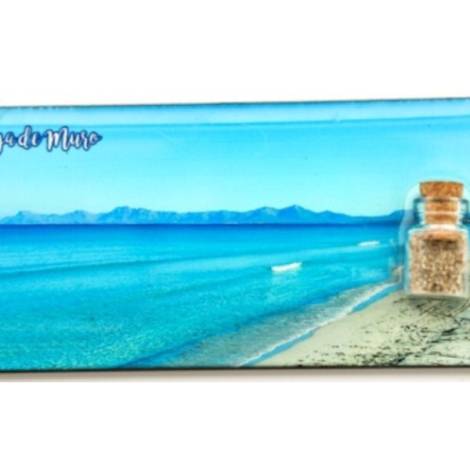 8977981 - Iman madera botella Playa Muro 12x5cm