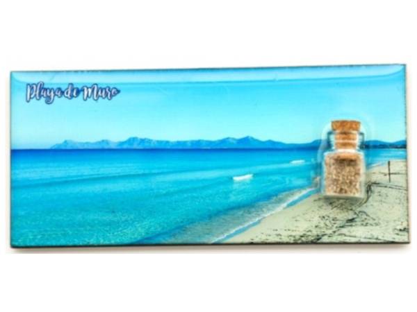 8977981 - Iman madera botella Playa Muro 12x5cm