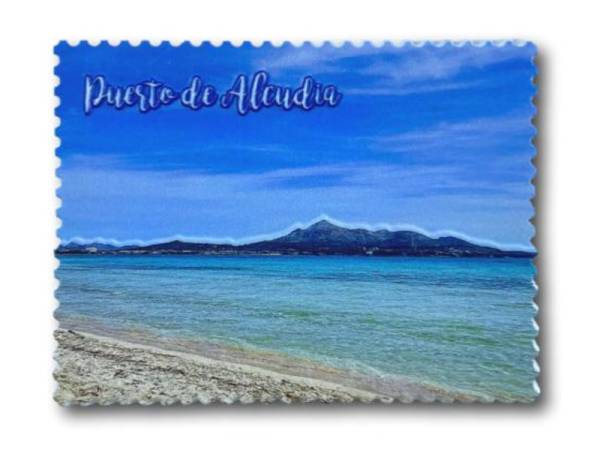 8977993 - Iman resina relieve Pto Alcudia 6x8cm