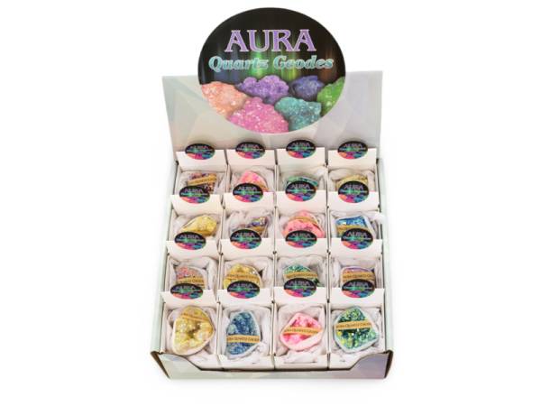 8978258 - Piedra natural aura quartz geode n1 (pack 32)