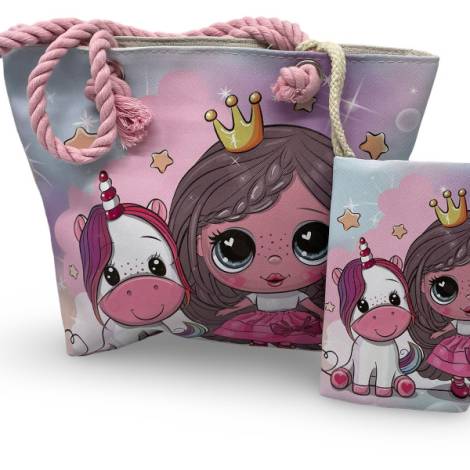 8978375 - Sa.co kid bag 30.5*23 muñeca corona unicornio n12