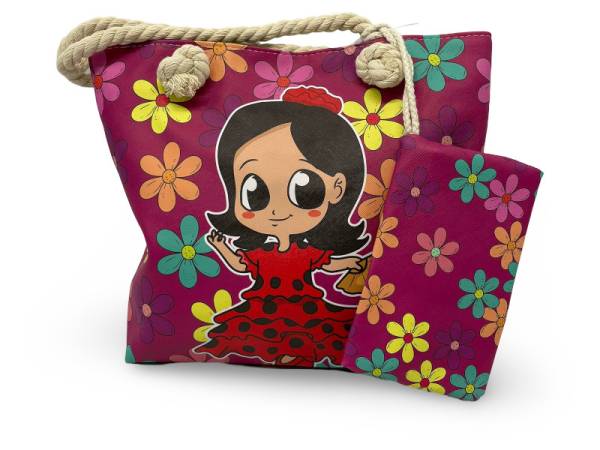 8978380 - Sa.co kid bag 30.5*23 sevillana abanico margaritas n24