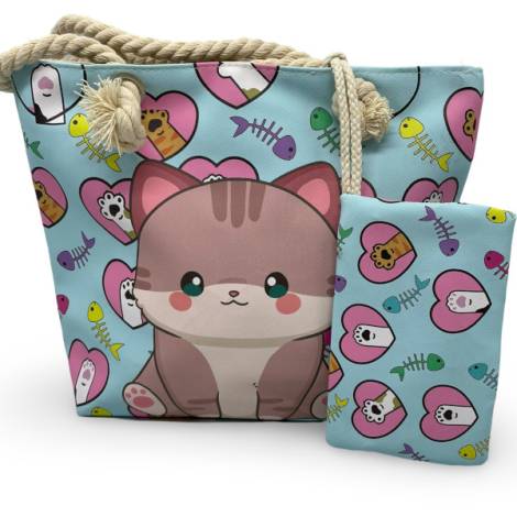 8978384 - Sa.co kid bag 30.5*23 gato corazones espina n28