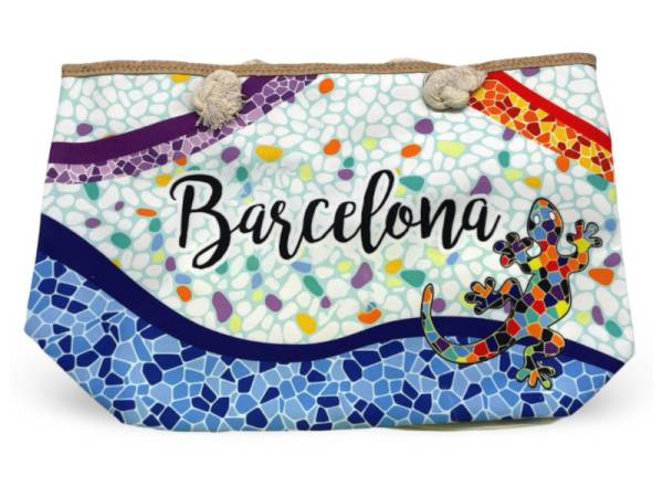 8978490 - Sa.co beach bag 55x36 nº3 Barcelona lagarto ondas