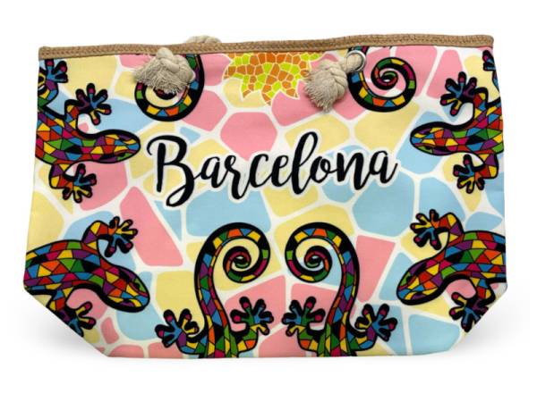 8978491 - Sa.co beach bag 55x36 nº3 Barcelona lagartos sol mosaico