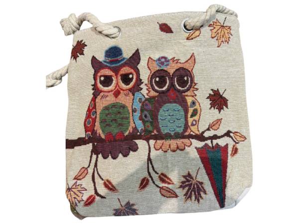 8978575 - Sa.co bolso 2 búhos rama corazón 35x34 cm