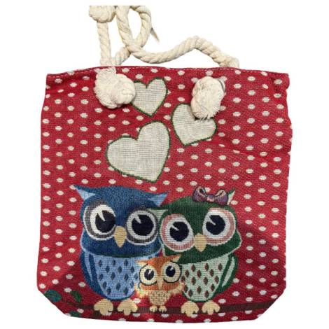 8978577 - Sa.co bolso buho rama círculos rojo 35x34 cm