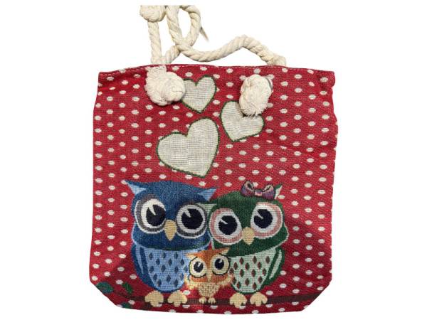 8978577 - Sa.co bolso buho rama círculos rojo 35x34 cm