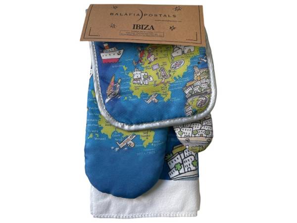 8978674 - Sa.co set 3 piezas kitchen towell mapa ibiza
