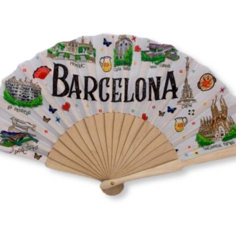 9021291 - Huca beach abanico wooden fan Barcelona