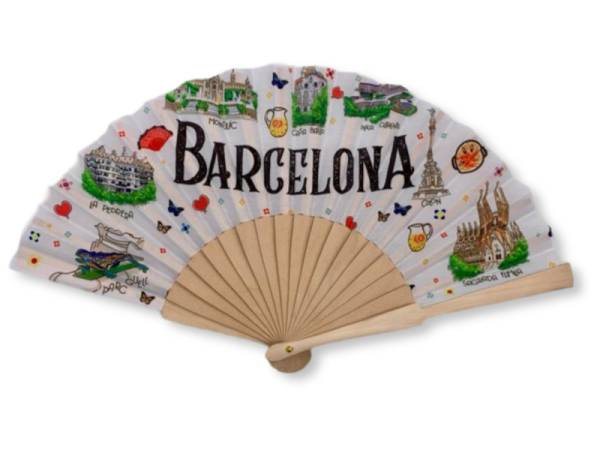9021291 - Huca beach abanico wooden fan Barcelona
