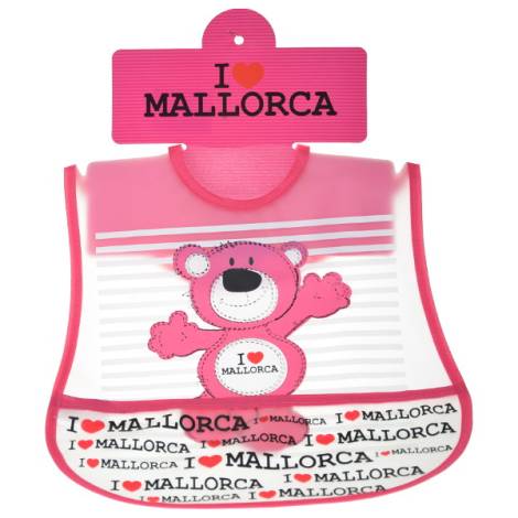 902313 - Baberito plastico mallorca rosa oso peva baby bib pink