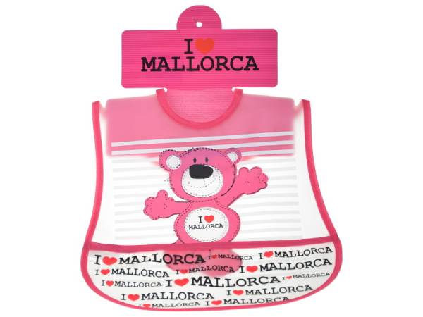 902313 - Baberito plastico mallorca rosa oso peva baby bib pink