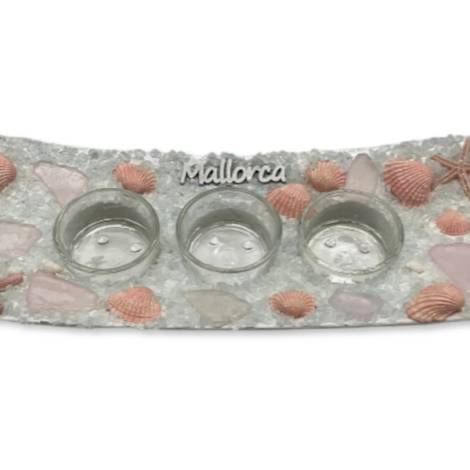 905250 - Portavelas triple ls-736 pink Mallorca