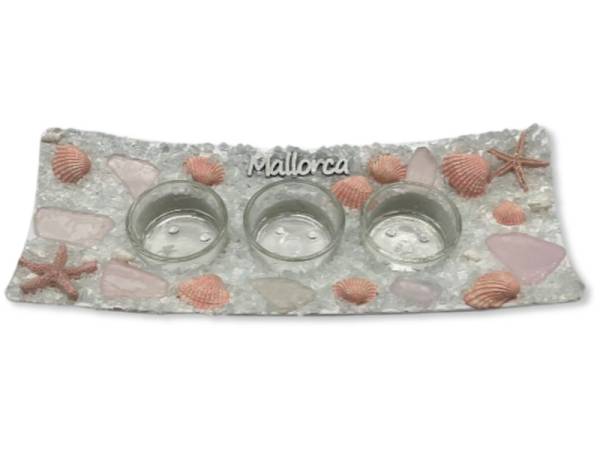 905250 - Portavelas triple ls-736 pink Mallorca