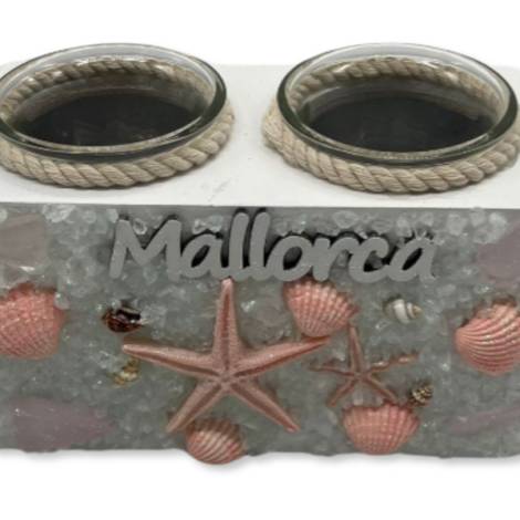 905253 - Portavelas doble ls22-762 pink Mallorca