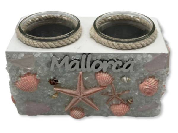 905253 - Portavelas doble ls22-762 pink Mallorca