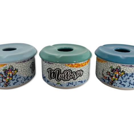 917245 - Cenicero agua p decal hw 2851 design 2-24 lagartos ondas mallorca 9x6cm