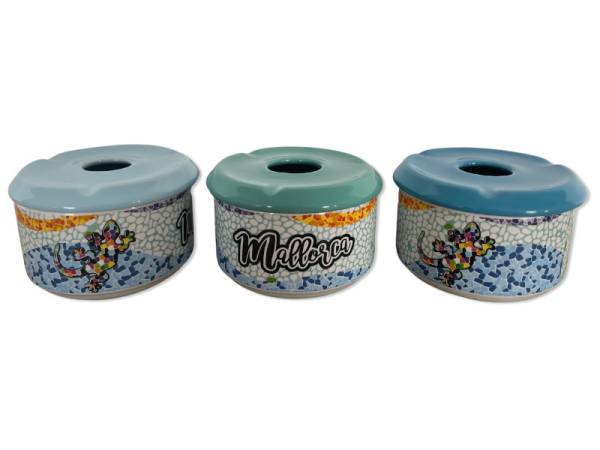 917245 - Cenicero agua p decal hw 2851 design 2-24 lagartos ondas mallorca 9x6cm
