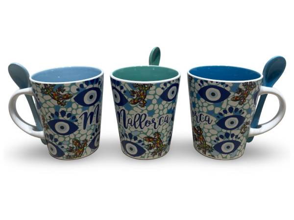 917256 - Taza cuchara ceramica lagarto ojos desing 1 mallorca