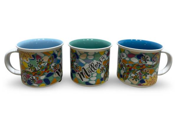 917267 - Taza minero ceramica lagartos piedras desing 3 mallorca